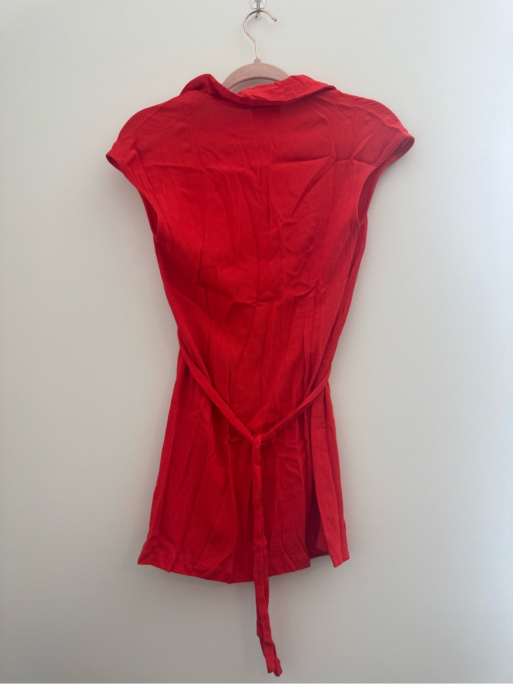 Superdown Red Button Down Front Cap Sleeve Dress - Picture 2 of 7